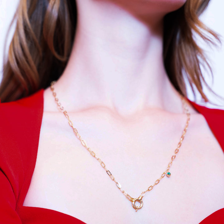 14 Ayar Altın Nazar Boncuklu Kilit Detaylı Kolye