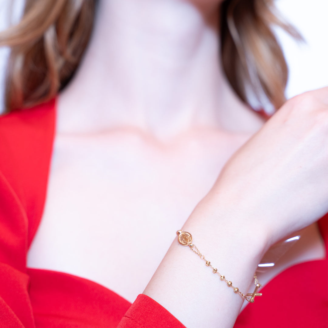 14 Ayar Altın Haç Figürlü Bileklik