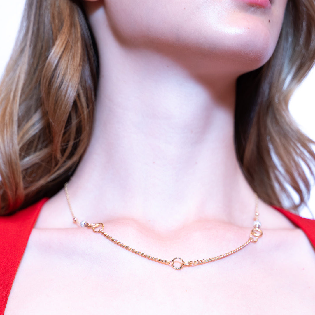 14 Ayar Altın Halkalı Dorikalı Zincir