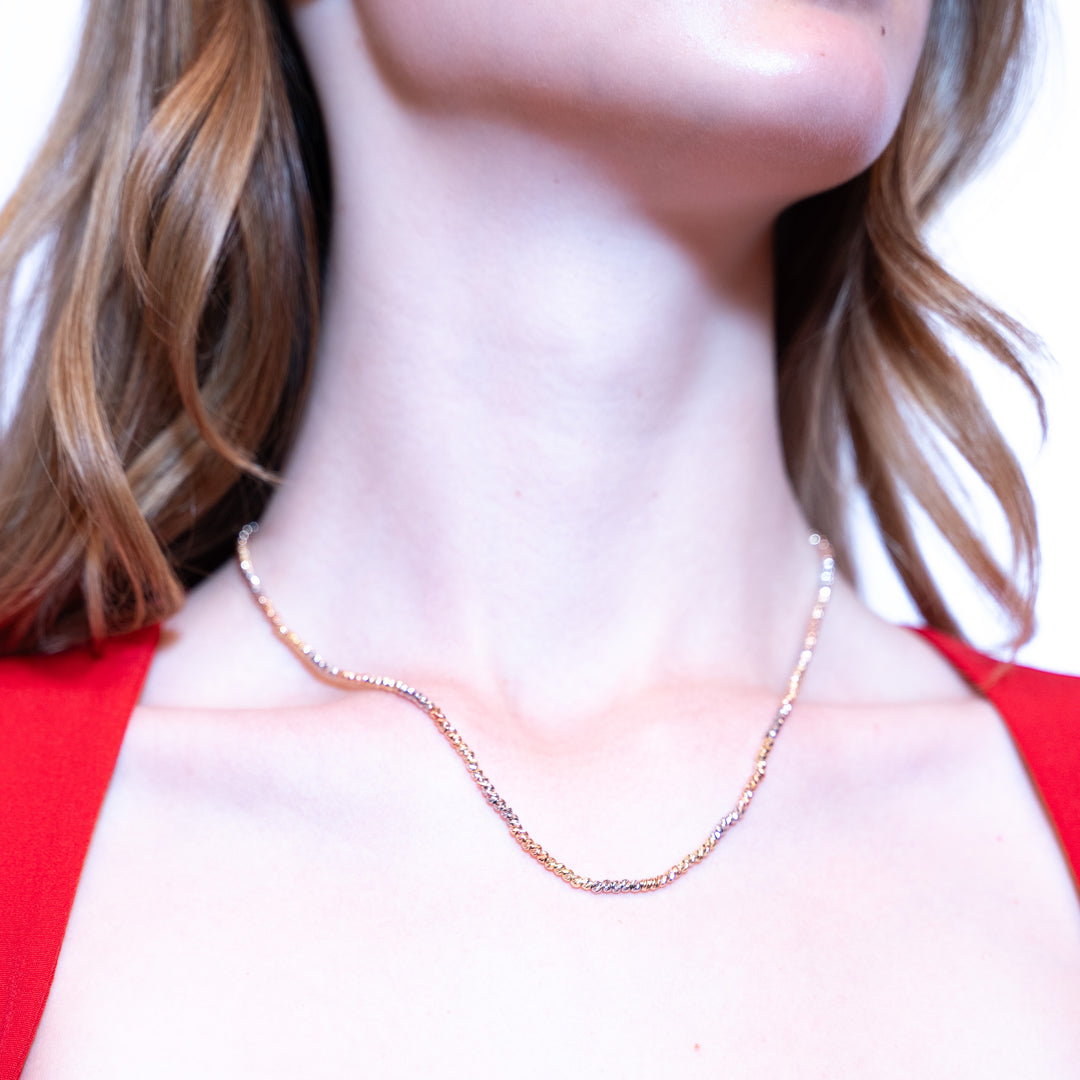 14 Ayar Altın Üç Renk Dorika Zincir