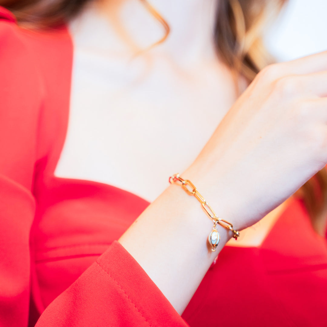 14 Ayar Altın Yaprak Figürlü Zincir Bileklik