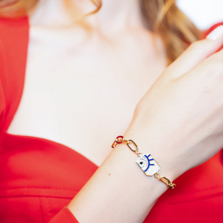 14 Ayar Altın Göz Figürlü Ataç Zincir Bileklik