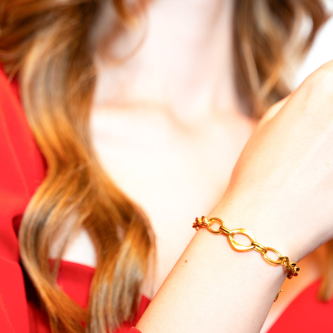 14 Ayar Altın Halkalı Zincir Bileklik