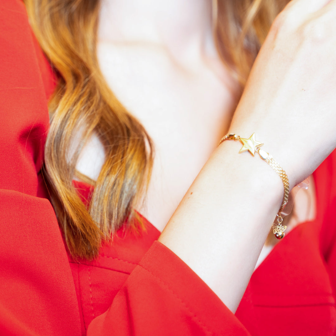 14 Ayar Altın Yıldız Figürlü Bileklik