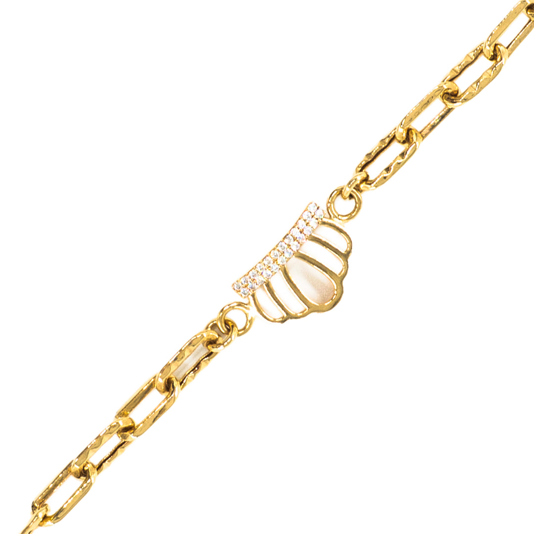 14 Ayar Altın Taç Figürlü Bileklik