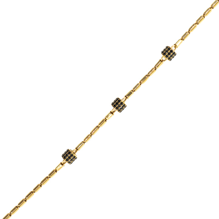 14 Ayar Altın Dorika Küp Detaylı Bileklik