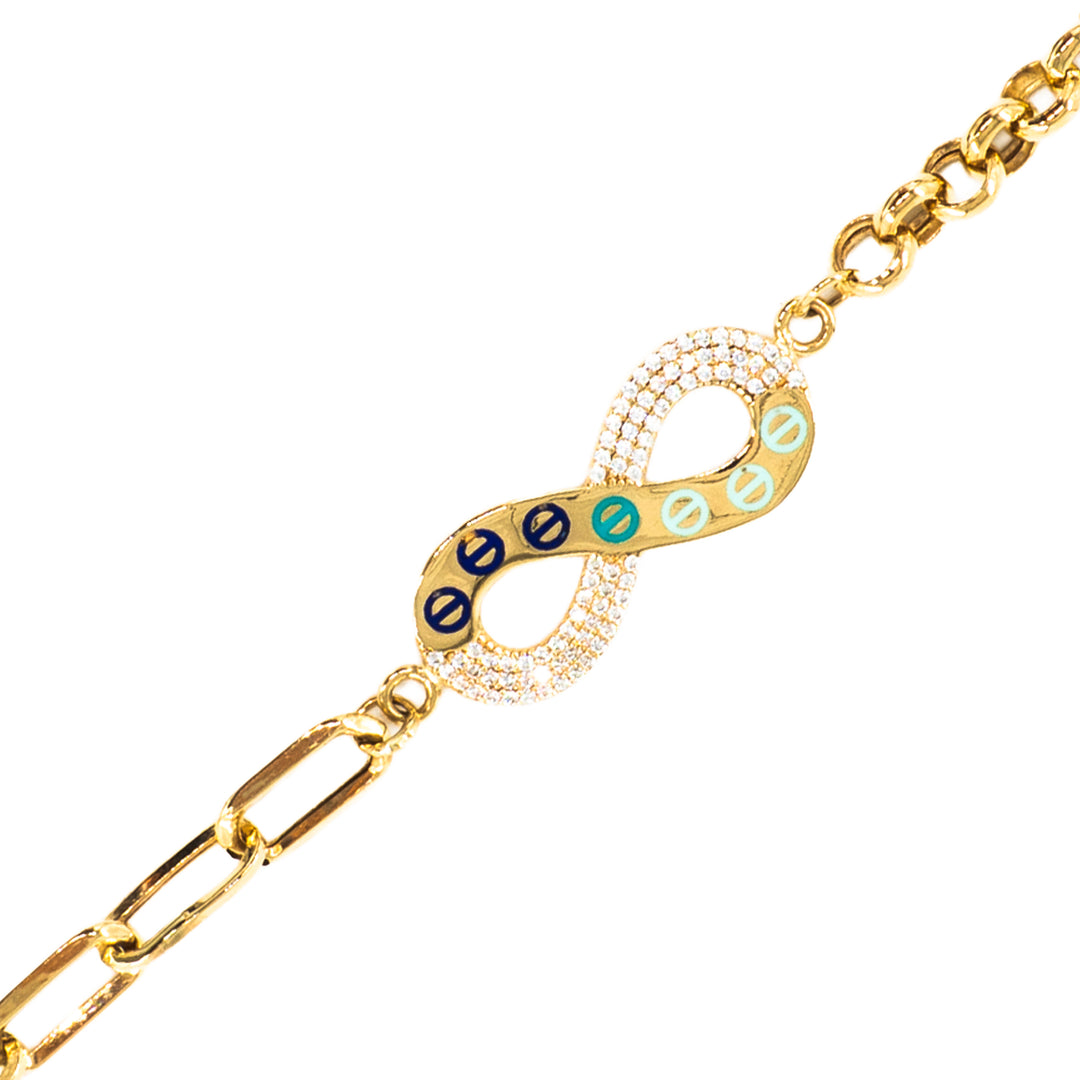 14 Ayar Altın Sonsuzluk Nazar Boncuklu Bileklik