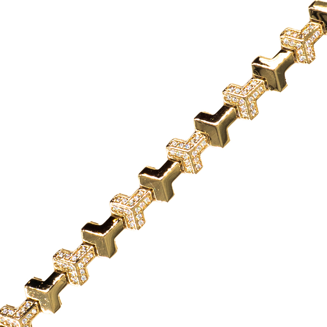 14 Ayar Altın Taş Detaylı Özel Tasarım Bileklik