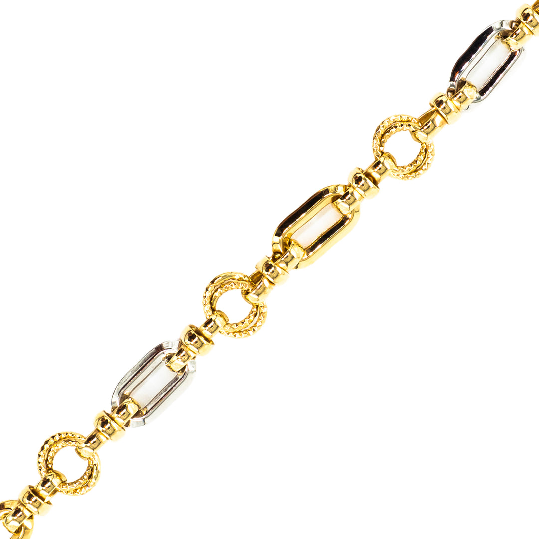 14 Ayar Altın Üç Renkli Halka Desenli Bileklik