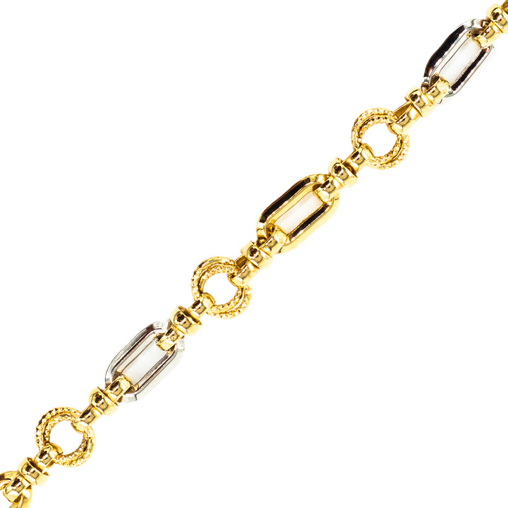 14 Ayar Altın Üç Renkli Halka Desenli Bileklik