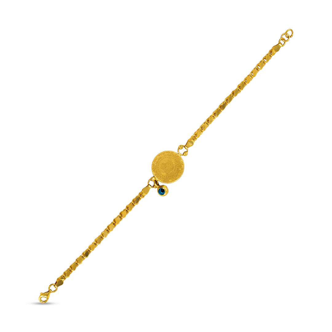 14 Ayar Altın Çeyrek Altınlı Pullu Zincir Bileklik