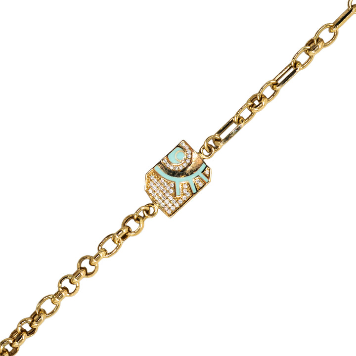 14 Ayar Altın Nazar Göz Figürlü Bileklik