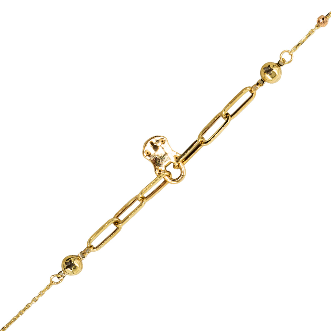 14 Ayar Altın Dorika ve Kilit Figürlü Ataç Zincir Bileklik