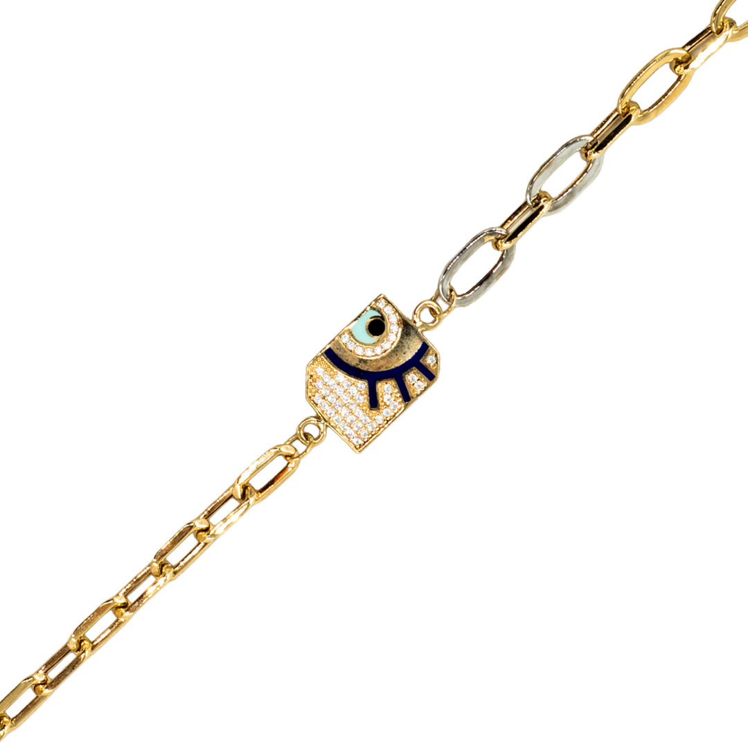 14 Ayar Altın Göz Figürlü Ataç Zincir Bileklik