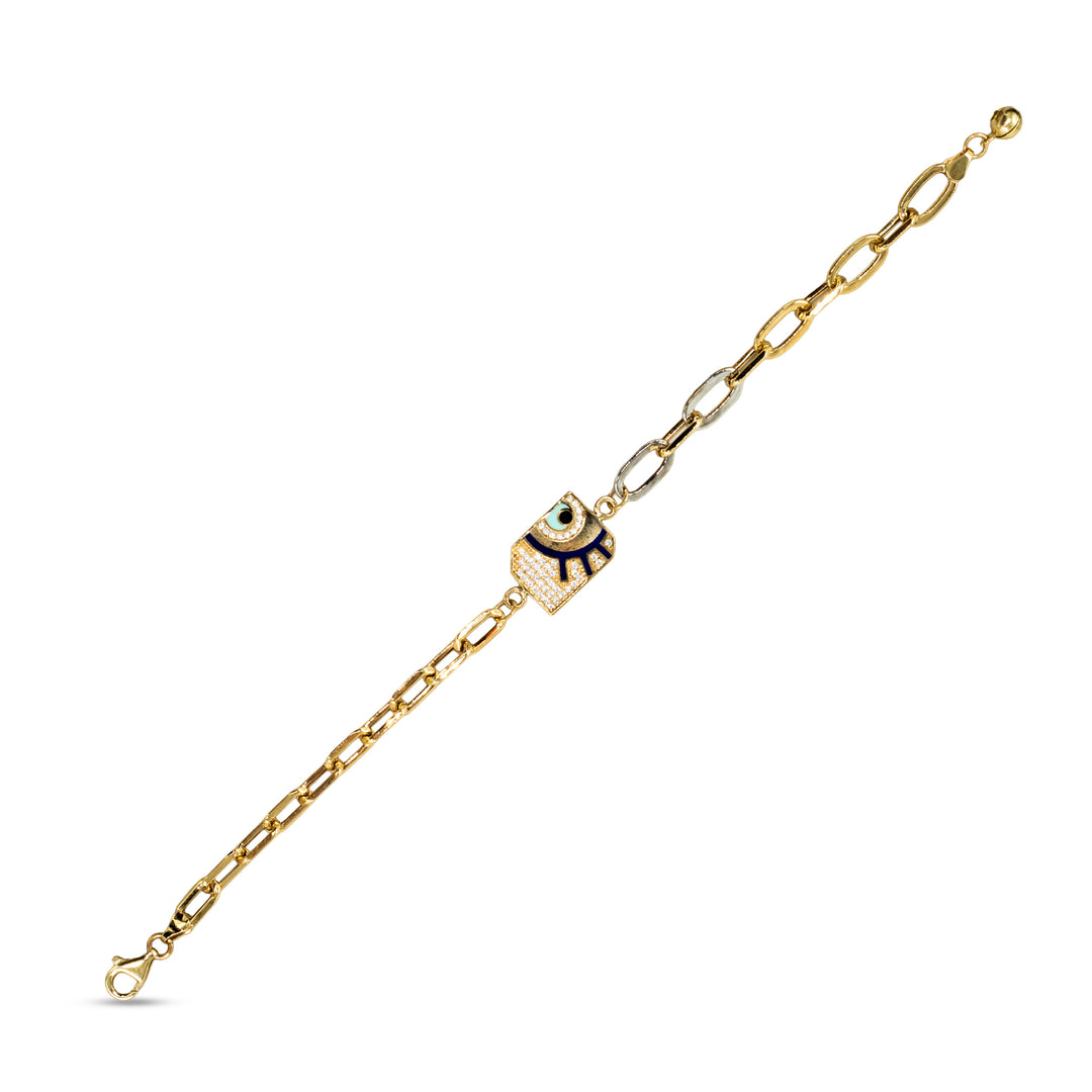 14 Ayar Altın Göz Figürlü Ataç Zincir Bileklik