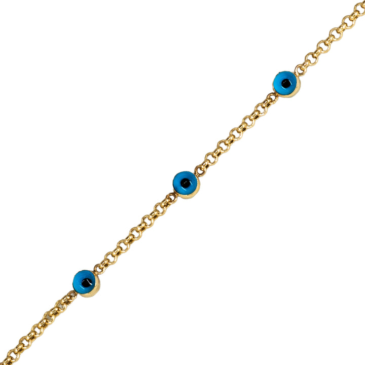 14 Ayar Altın Nazar Boncuklu Zincir Bileklik